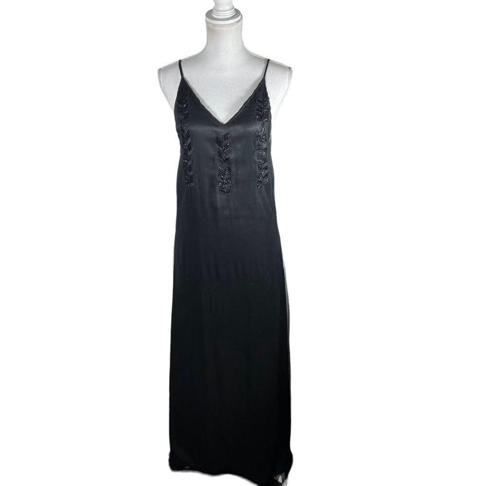 Lovers + Friends Black Seed Beaded Sleeveless Maxi Dress